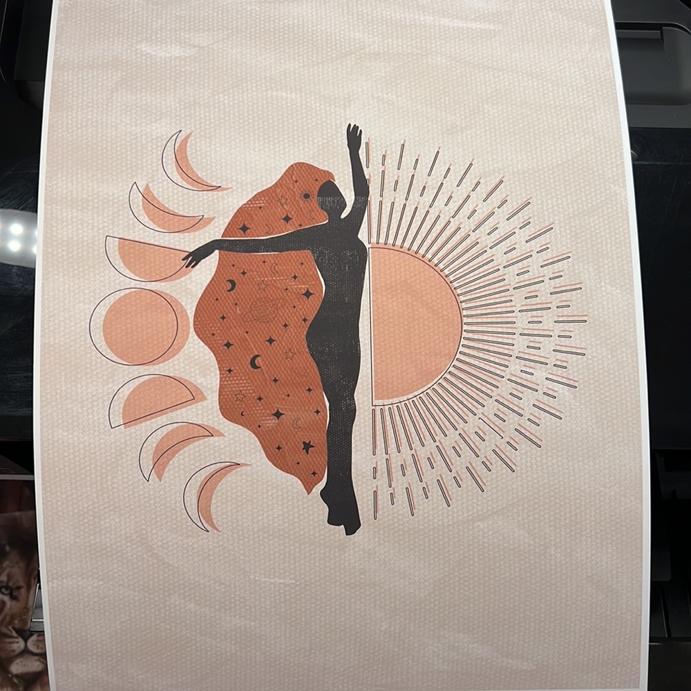 Wall Art Bohemian Woman Silhouette Celestial Print Poater Unframed - Picture 11 of 16